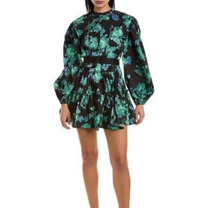 Zac Posen Green Ruffle Shirtdress